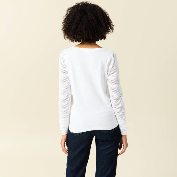 Gilet manches longues boutonné blanc femme