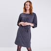 Robe droite ceinturée gris foncé femme