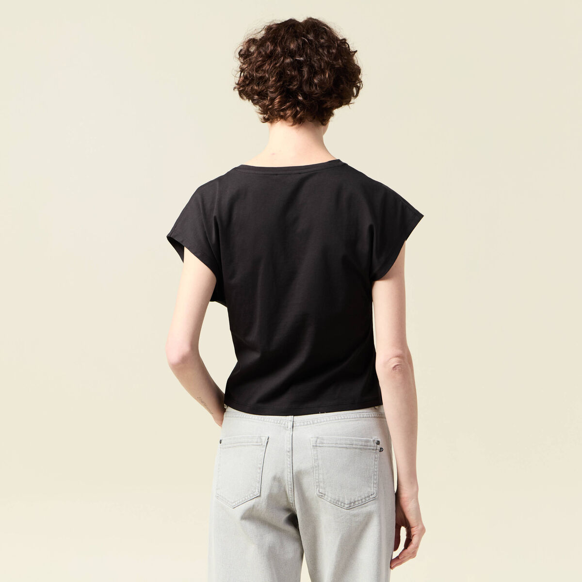 T-shirt manches courtes noir femme