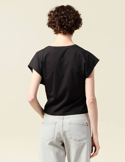 T-shirt manches courtes noir femme