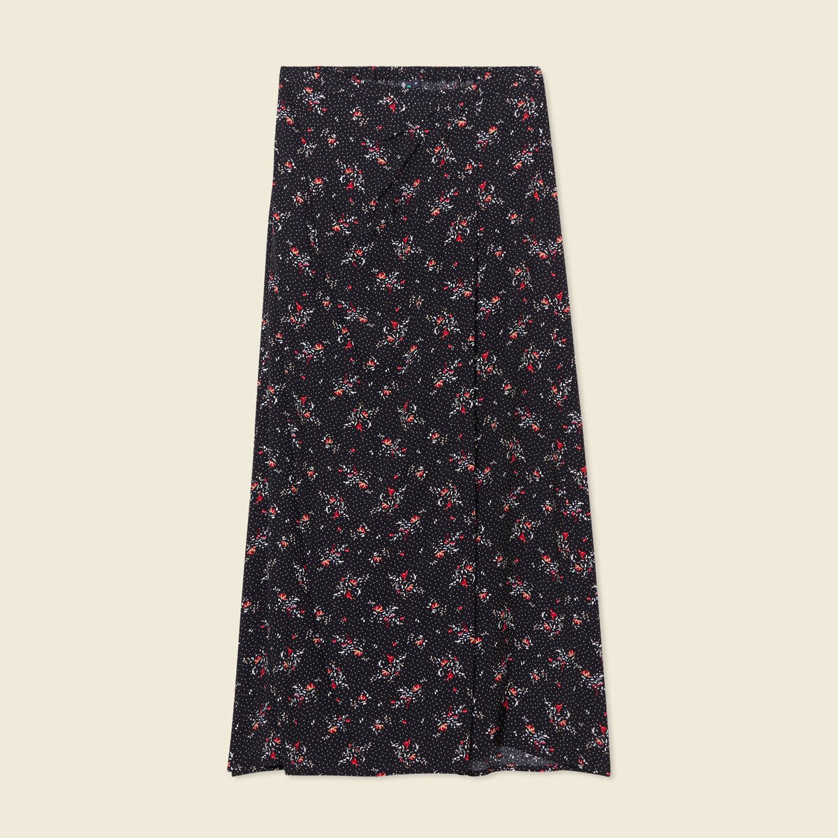 Jupe longue évasée noir femme