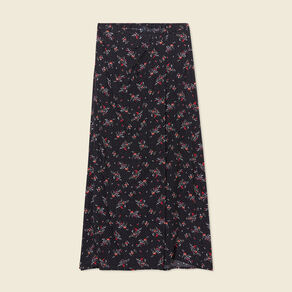 Jupe longue évasée noir femme