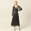 Robe longue fils métallisés noir femme