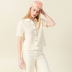 Polo manches courtes creme femme