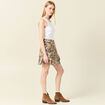 Jupe évasée taille smockée multicolore femme