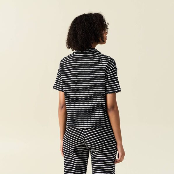 Polo manches courtes noir femme