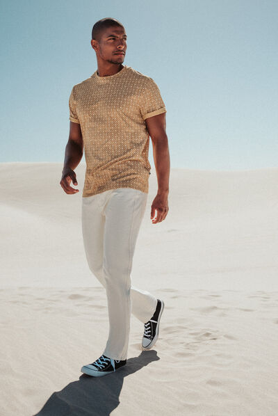 Jeans relaxed 5 poches denim blanc homme