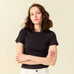 T-shirt manches courtes gris foncé femme
