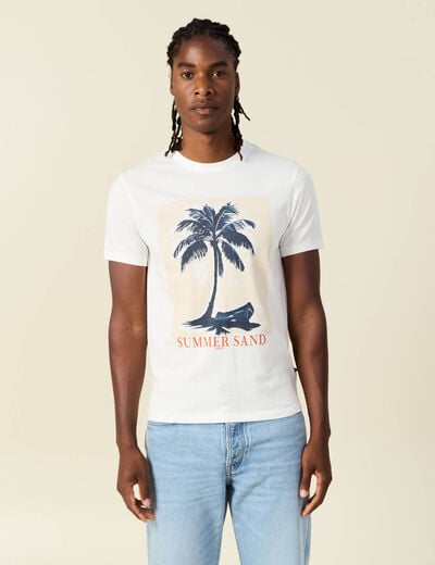 T-shirt manches courtes ecru homme