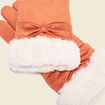 Gants avec noeuds marron cognac femme
