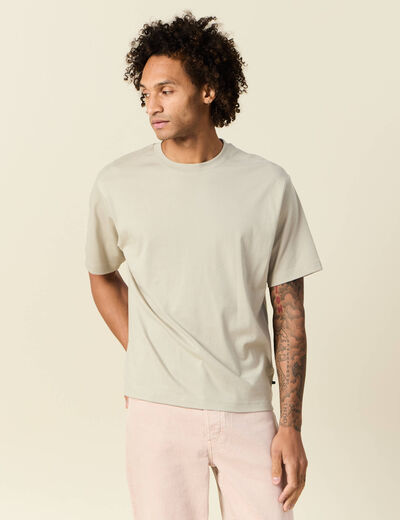 T-shirt manches courtes beige homme