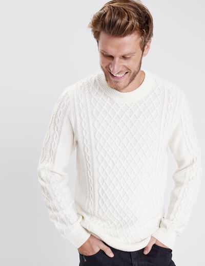Pull éco-responsable ecru homme