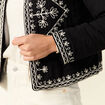 Veste droite brodée noir femme