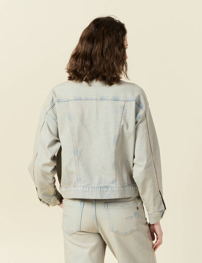 Veste oversize en jean bleu ciel femme