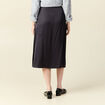 Jupe midi droite satin gris fonc&eacute; femme