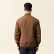 Blouson zipp&eacute; col montant marron homme