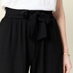 Pantalon large fluide noeud noir femme