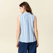 Chemise sans manches bleu femme