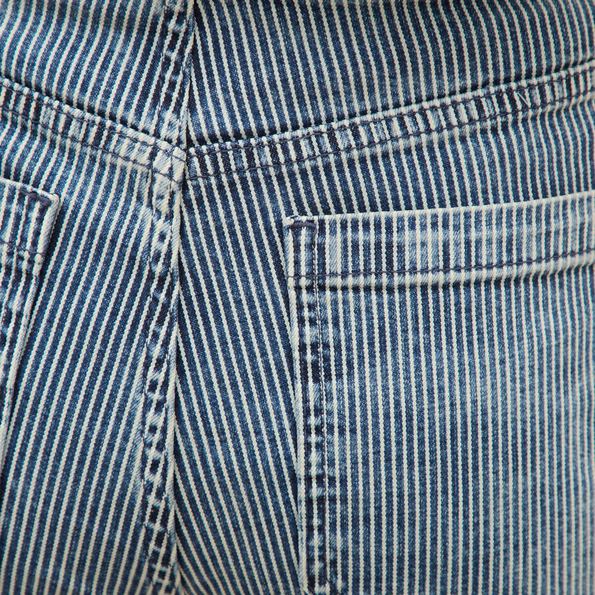 Pantalon large &agrave; pont taille haute denim used femme