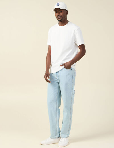 Jeans large charpentier denim bleach homme