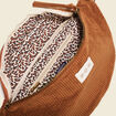 Sac banane velours côtelé marron femme