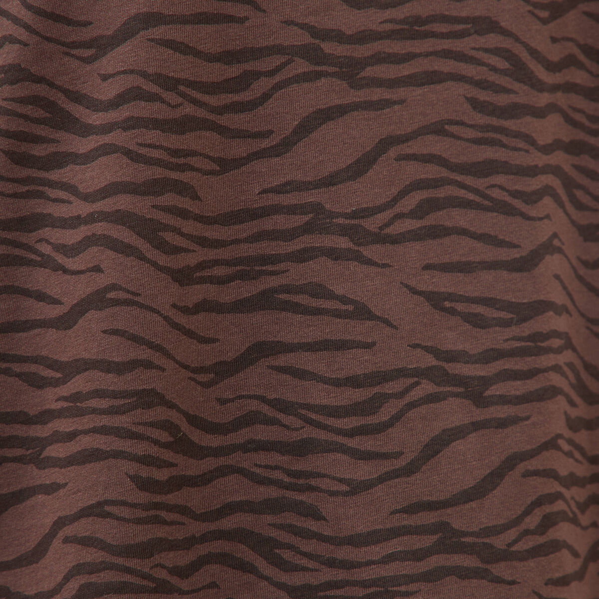 T-shirt droit col rond manches courtes marron chocolat femme