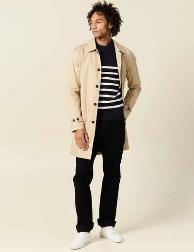 Pull manches longues bleu fonc&eacute; homme