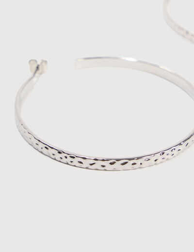 Cr&eacute;oles couleur argent femme