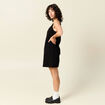 Robe chasuble trap&egrave;ze noir femme
