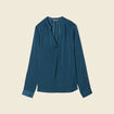 Blouse manches longues bleu canard femme