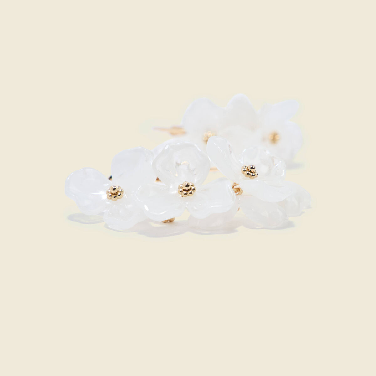 Boucles d'oreilles cr&eacute;oles creme femme