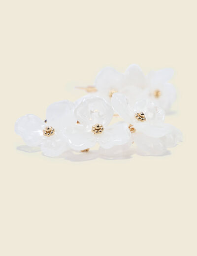 Boucles d'oreilles cr&eacute;oles creme femme