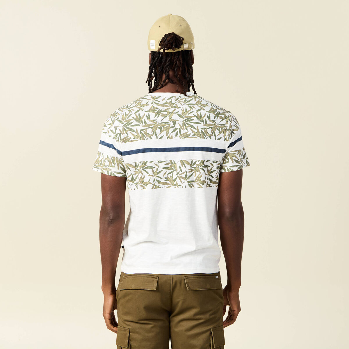 T-shirt manches courtes ecru homme