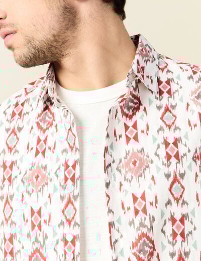 Chemise manches courtes multicolore homme