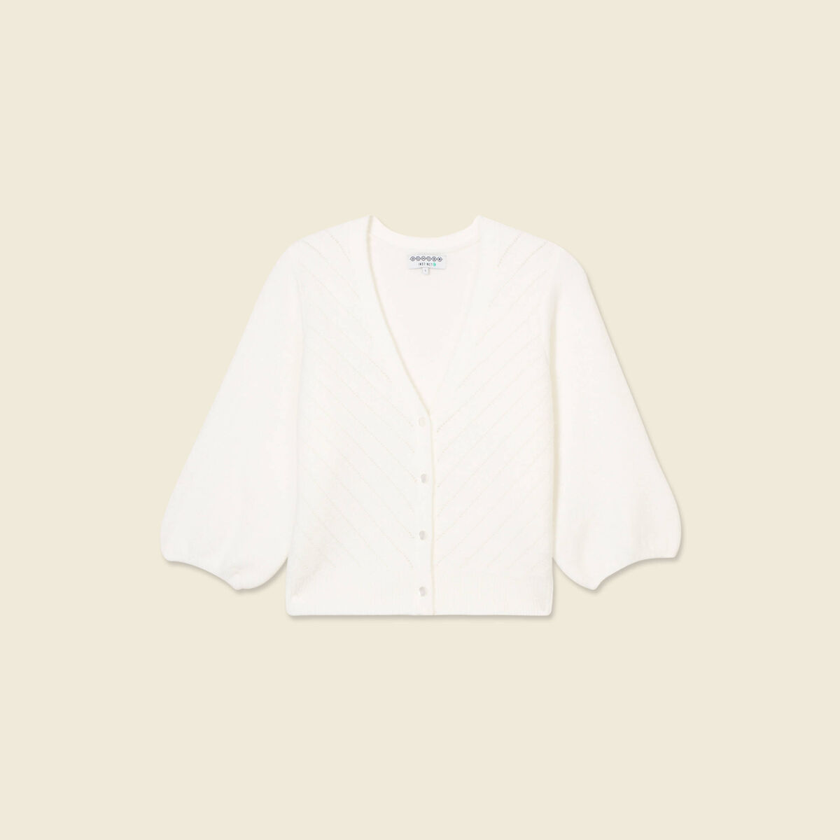 Gilet manches 3/4 blanc femme