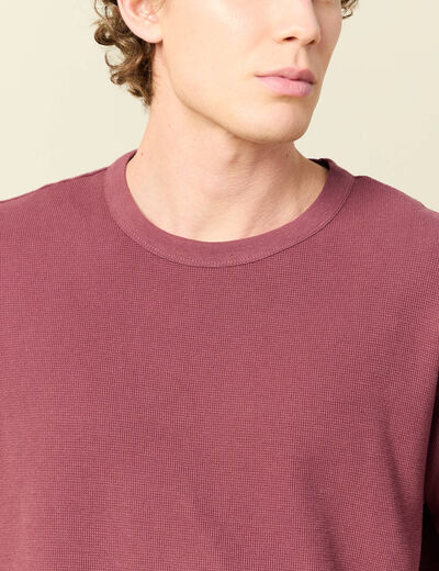 T-shirt ample en coton manches courtes vieux rose homme