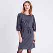 Robe droite ceinturée gris foncé femme