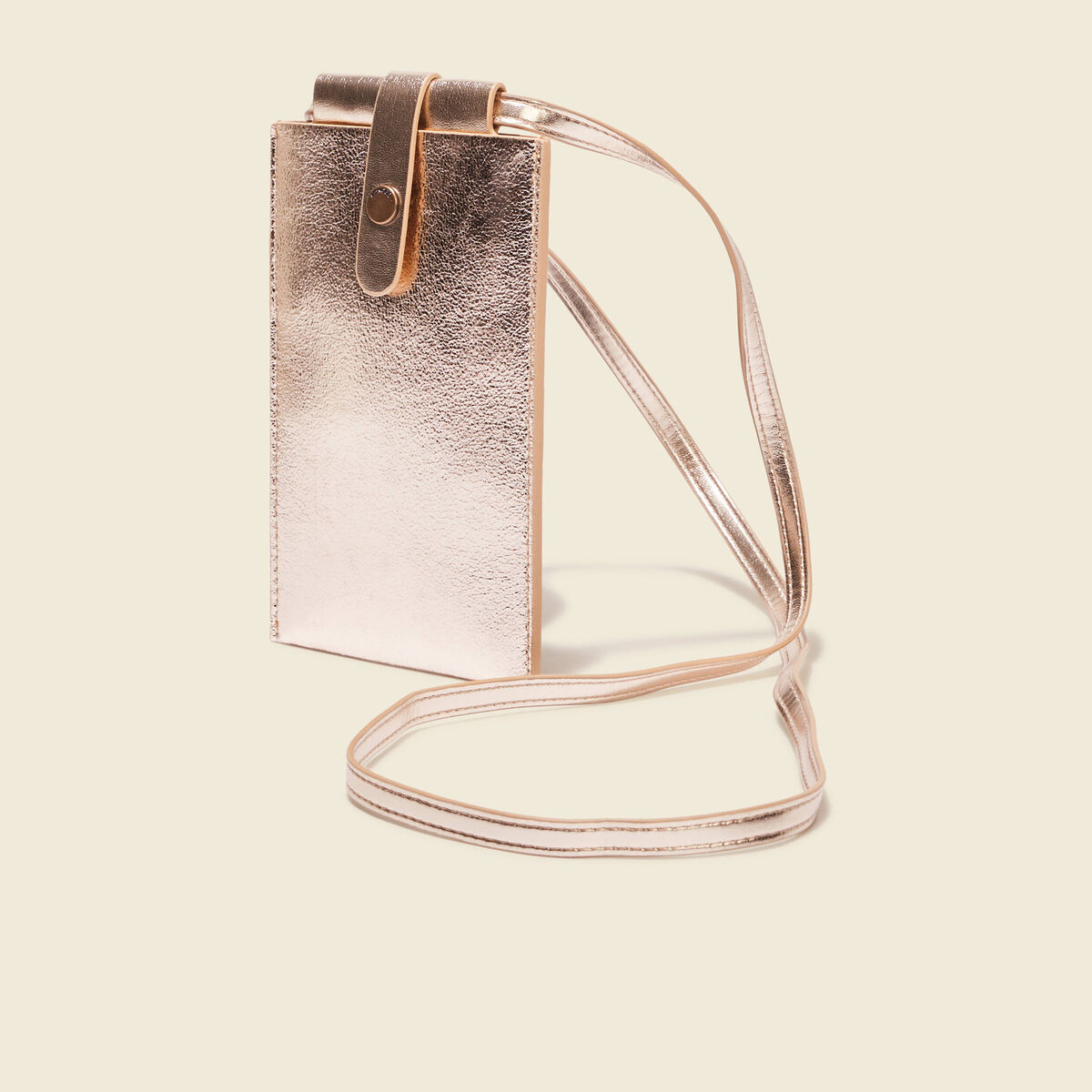 Pochette de téléphone couleur or femme