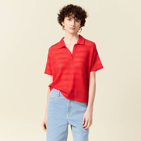 T-shirt manches courtes rouge femme