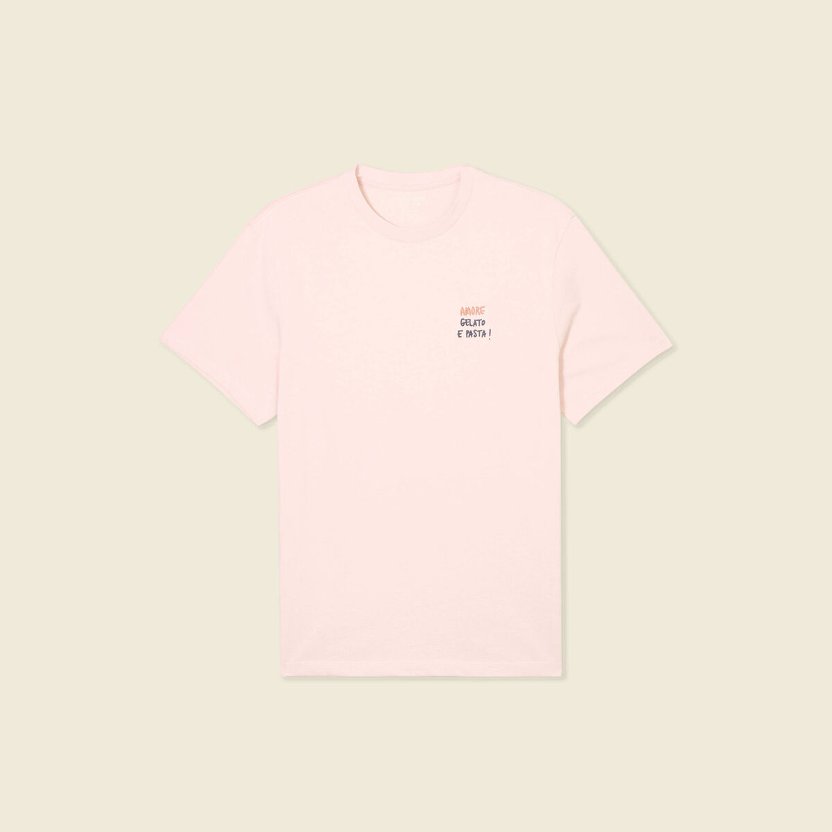 T-shirt manches courtes rose clair homme
