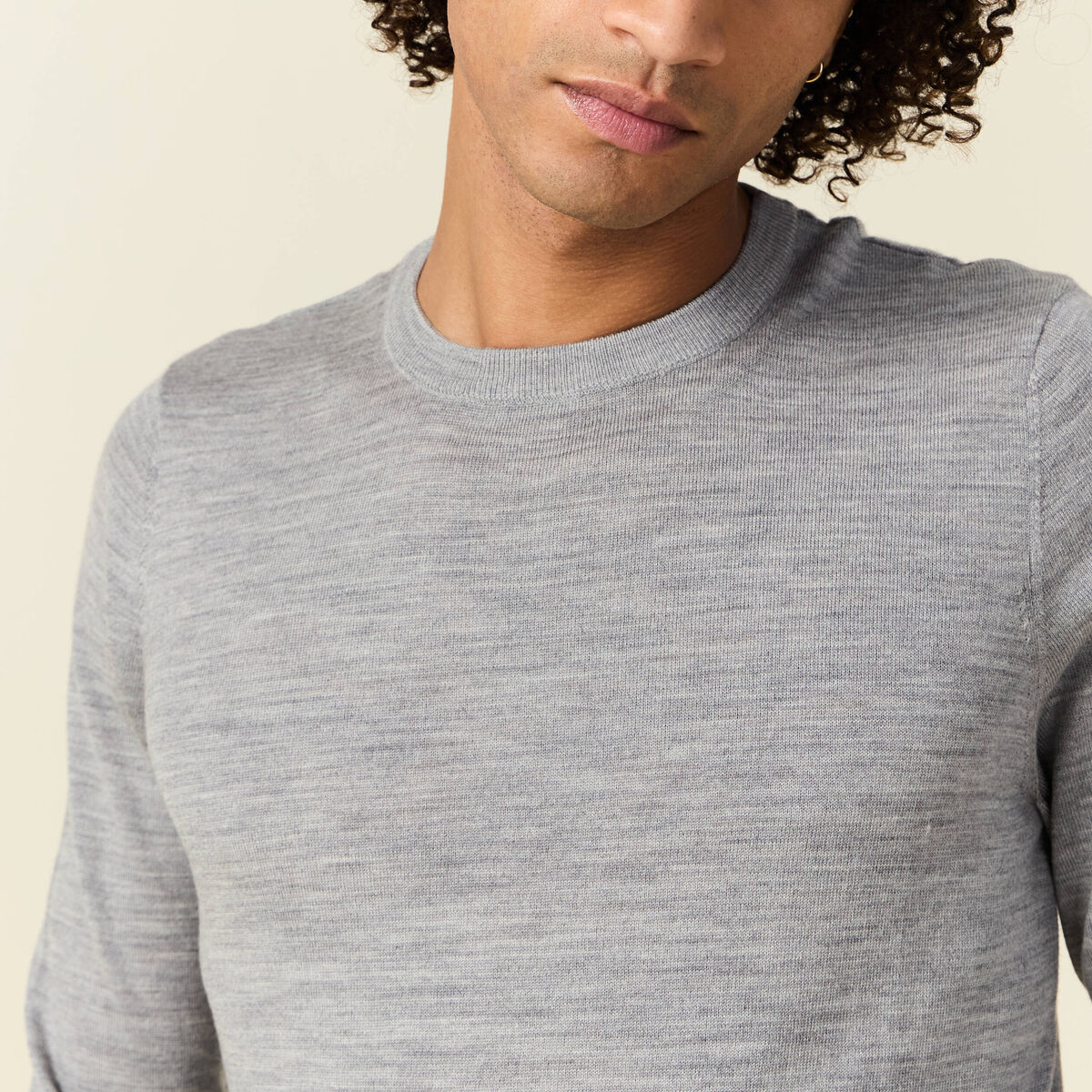 Pull 100% laine mérinos gris foncé homme
