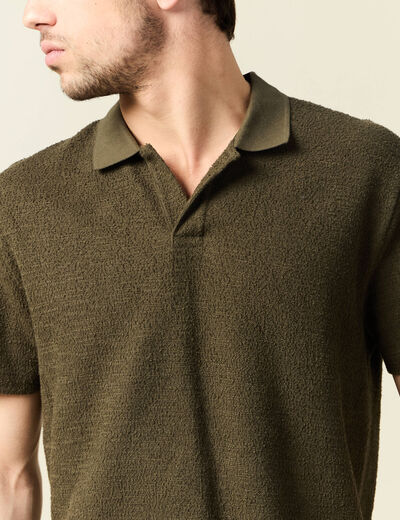 Polo manches courtes vert kaki homme