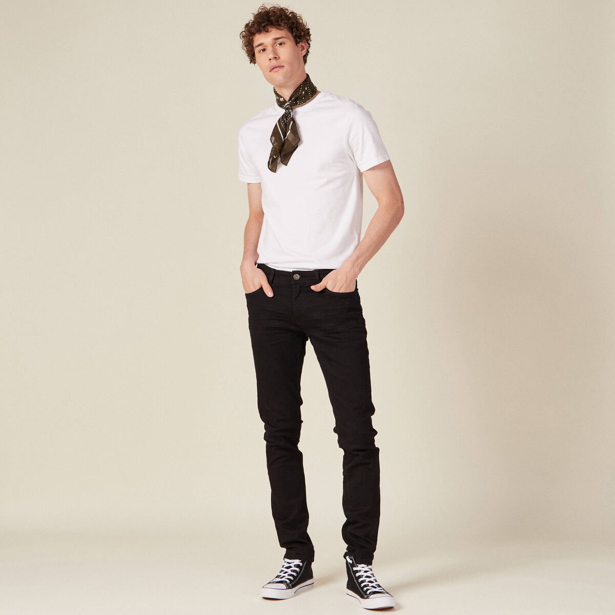 Jeans slim éco-respnsable denim noir homme