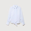 Chemise manches longues col am&eacute;ricain bleu ciel femme