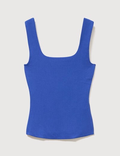 D&eacute;bardeur ajust&eacute; col carr&eacute; bleu electrique femme