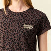 T-shirt manches courtes marron fonc&eacute; femme