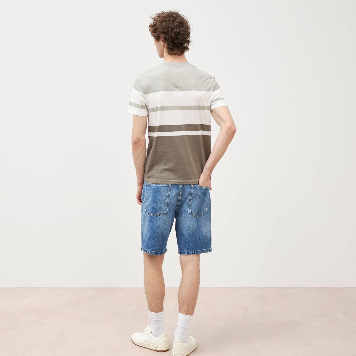 T-shirt manches courtes vert kaki homme
