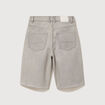 Bermuda large taille haute en coton denim gris clair femme