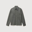 Surchemise droite col am&eacute;ricain vert kaki homme