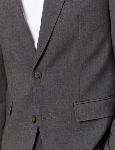 Blazer manches longues col tailleur gris fonc&eacute; homme